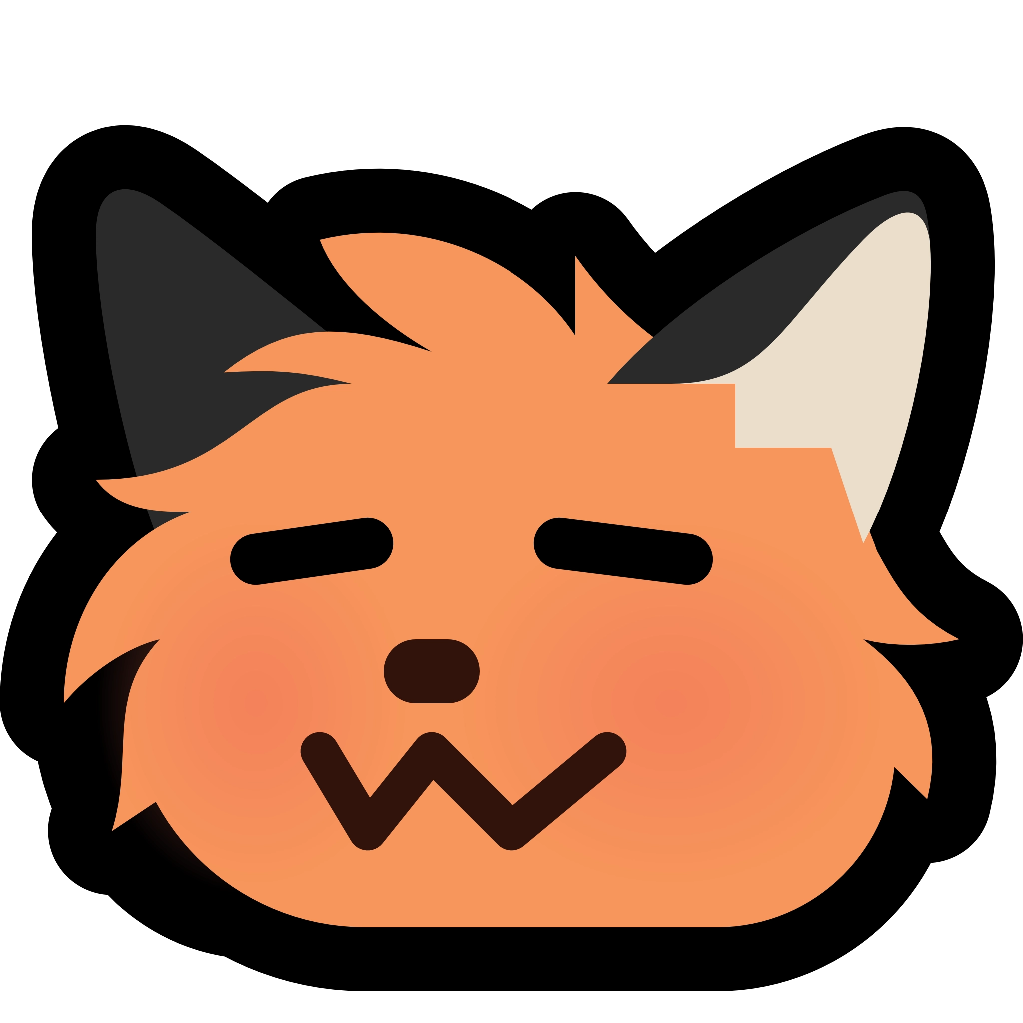 a floofy, melty neofox, based on neofox_pat_floof